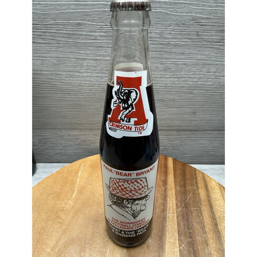 PAUL BEAR BRYANT ALABAMA CRIMSON TIDE 315 WINS COKE BOTTLE VINTAGE